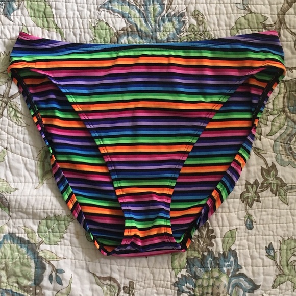 Vintage 90s rainbow striped bikini bottoms - Picture 1 of 3
